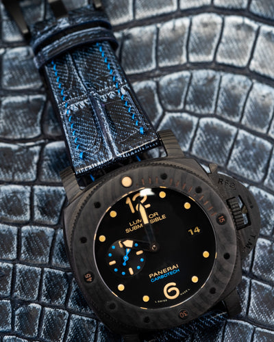 Bespoke Watch Strap in Denim Crocodile