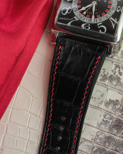 Bespoke Watch Strap in Black Crocodile