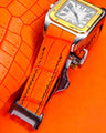 Bespoke Watch Strap in Volcanic Orange Alligator