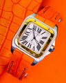 Bespoke Watch Strap in Volcanic Orange Alligator