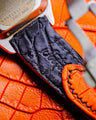 Bespoke Watch Strap in Volcanic Orange Alligator