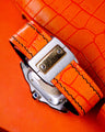 Bespoke Watch Strap in Volcanic Orange Alligator
