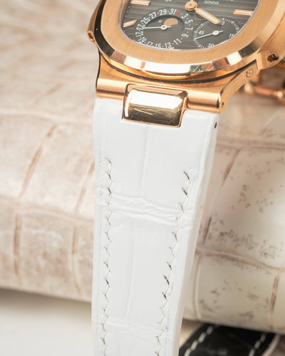 Bespoke Watch Strap in White Crocodile