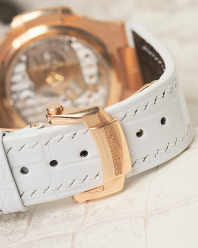 Bespoke Watch Strap in White Crocodile