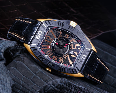 Bespoke Watch Strap in Black Crocodile