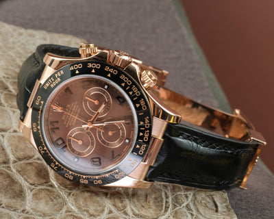 Bespoke Watch Strap in Black Crocodile