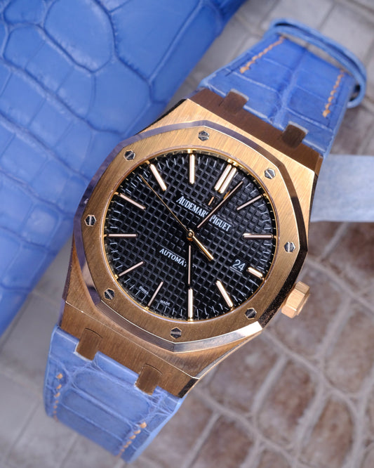 Bespoke Watch Strap in Baby Blue Himalayan Crocodile