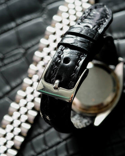 Bespoke Watch Strap in Black Crocodile