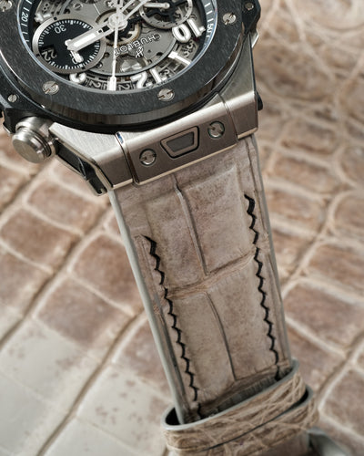 Bespoke Watch Strap in Natural Himalayan Crocodile
