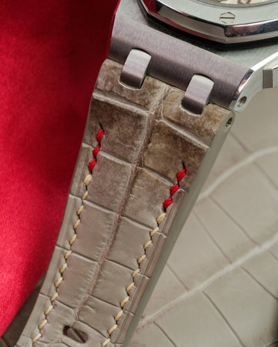 Bespoke Watch Strap in Grey Himalayan Crocodile