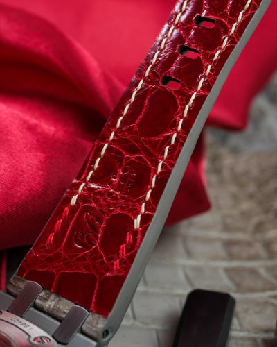 Bespoke Watch Strap in Grey Himalayan Crocodile