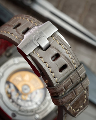 Bespoke Watch Strap in Grey Himalayan Crocodile