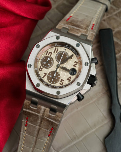 Bespoke Watch Strap in Grey Himalayan Crocodile