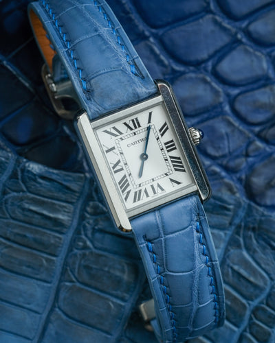 Bespoke Watch Strap in Baby Blue Himalayan Crocodile