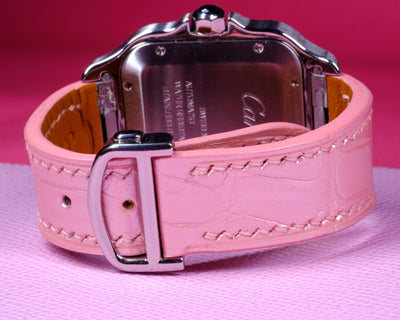 Bespoke Watch Strap in Baby Pink Crocodile