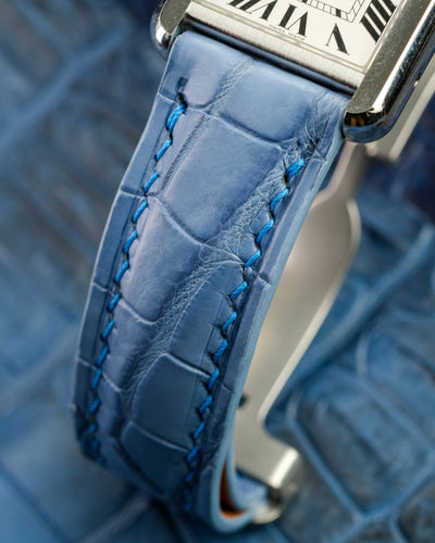 Bespoke Watch Strap in Baby Blue Himalayan Crocodile