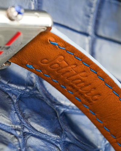 Bespoke Watch Strap in Baby Blue Himalayan Crocodile