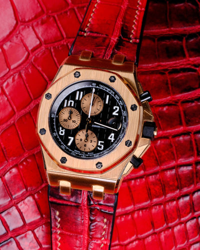 Bespoke Watch Strap in Red Himalayan Crocodile