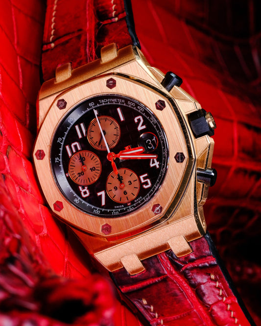 Bespoke Watch Strap in Red Himalayan Crocodile