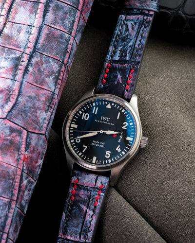 Bespoke Watch Strap in Multi-Purple Galaxy Crocodile