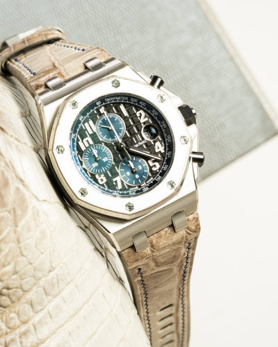 Bespoke Watch Strap in Grey Himalayan Crocodile