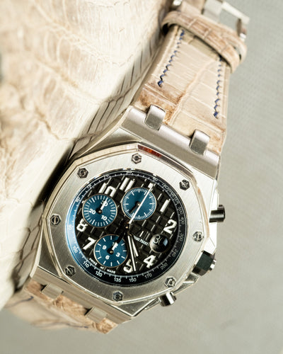 Bespoke Watch Strap in Grey Himalayan Crocodile