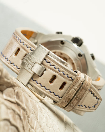 Bespoke Watch Strap in Grey Himalayan Crocodile