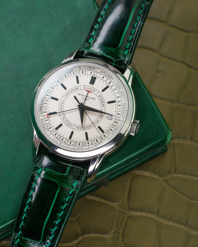 Bespoke Watch Strap in Hunter Green Crocodile