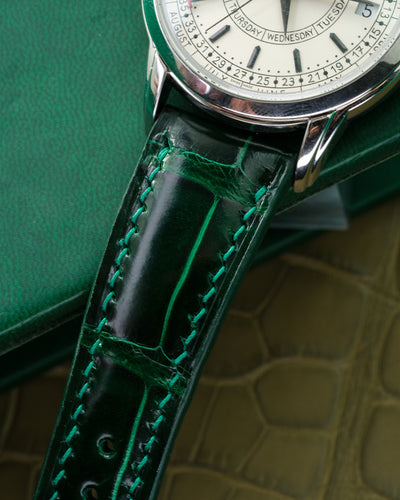 Bespoke Watch Strap in Hunter Green Crocodile
