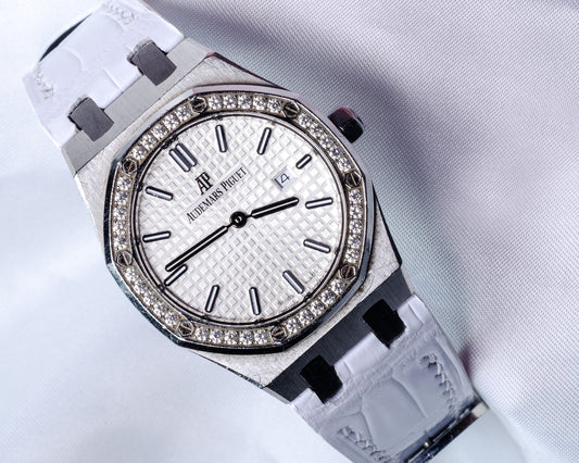 Bespoke Watch Strap in White Crocodile