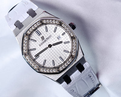 Bespoke Watch Strap in White Crocodile