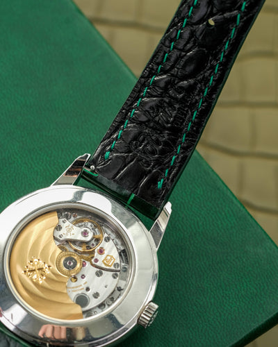 Bespoke Watch Strap in Hunter Green Crocodile