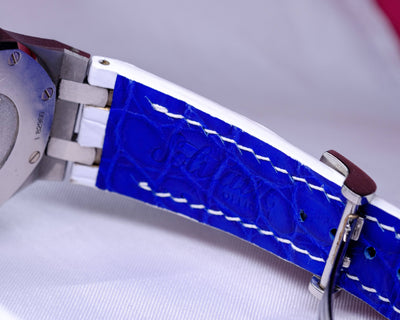 Bespoke Watch Strap in White Crocodile