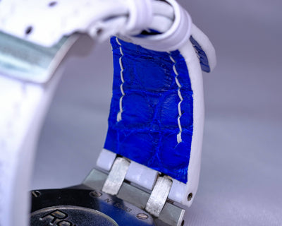 Bespoke Watch Strap in White Crocodile