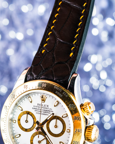 Bespoke Watch Strap in Black Crocodile