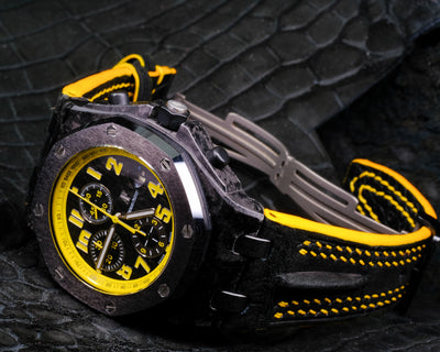 Bespoke Watch Strap in Black Crocodile