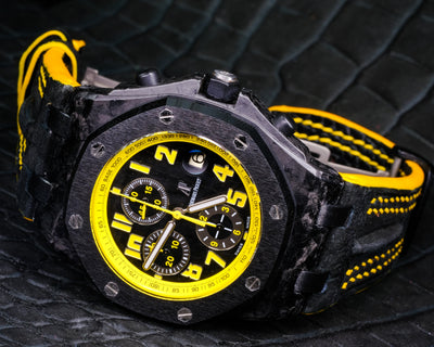 Bespoke Watch Strap in Black Crocodile