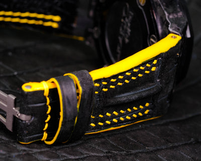 Bespoke Watch Strap in Black Crocodile