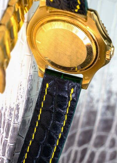 Bespoke Watch Strap in Hunter Green Crocodile