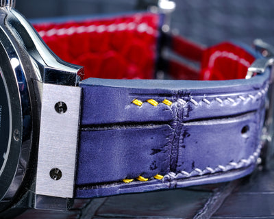 Bespoke Watch Strap in Grey Rubbed Off Crocodile