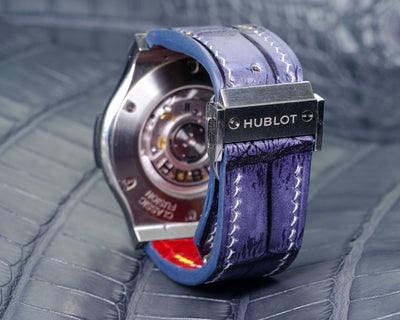 Bespoke Watch Strap in Grey Rubbed Off Crocodile