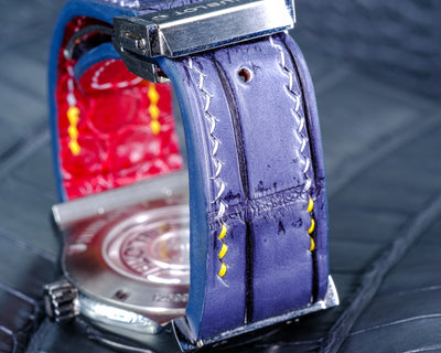 Bespoke Watch Strap in Grey Rubbed Off Crocodile