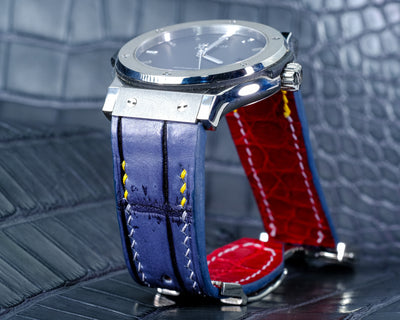 Bespoke Watch Strap in Grey Rubbed Off Crocodile