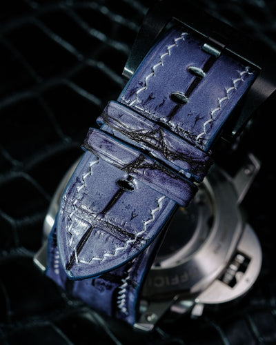 Bespoke Watch Strap in 2 Tone Grey Crocodile