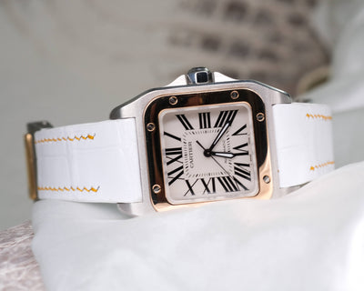 Bespoke Watch Strap in White Crocodile