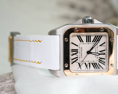 Bespoke Watch Strap in White Crocodile