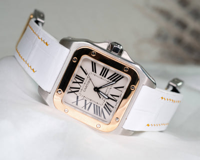 Bespoke Watch Strap in White Crocodile