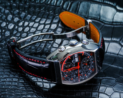 Bespoke Watch Strap in Jet Black Crocodile