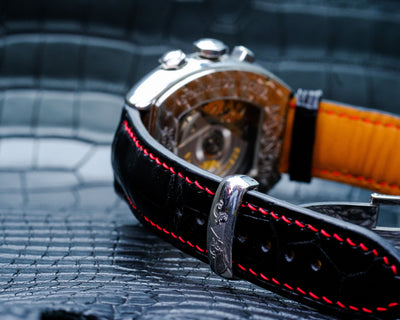 Bespoke Watch Strap in Jet Black Crocodile