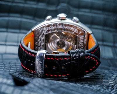 Bespoke Watch Strap in Jet Black Crocodile